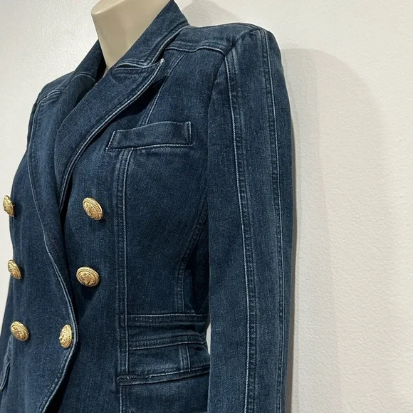 Like New! Authentic Balmain Denim Blazer - Picture 5 of 15
